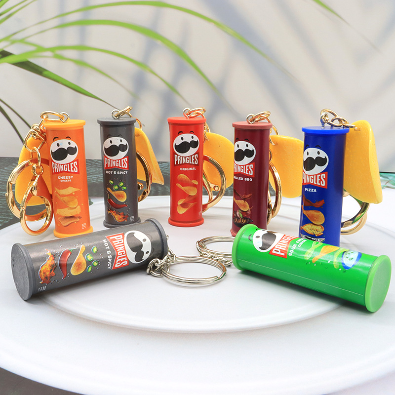 Gaming Console Keychain - Chaveiro criativo de batatas fritas-resina realista