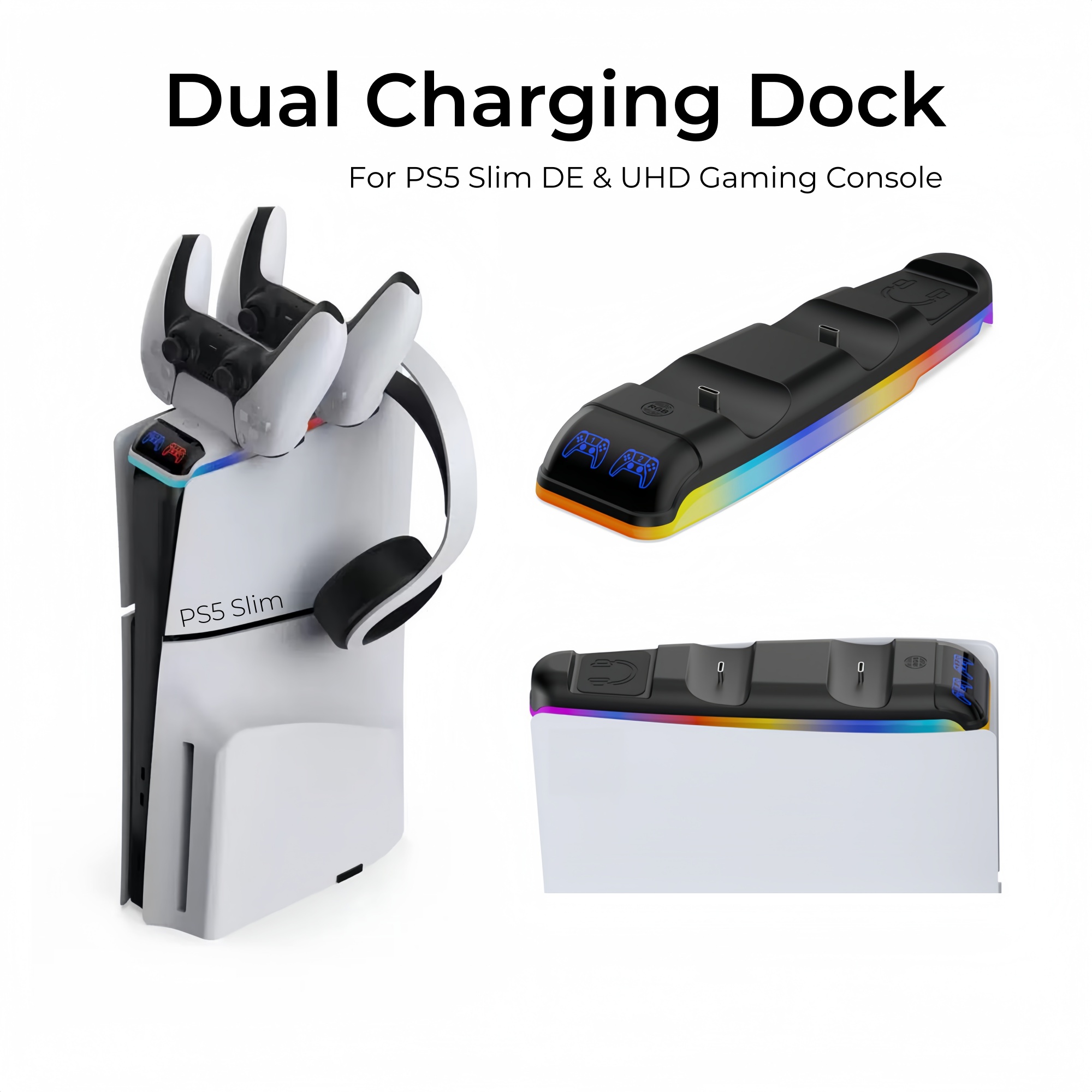 Sony Controller Dualsense - Dock de carregamento com luz RGB