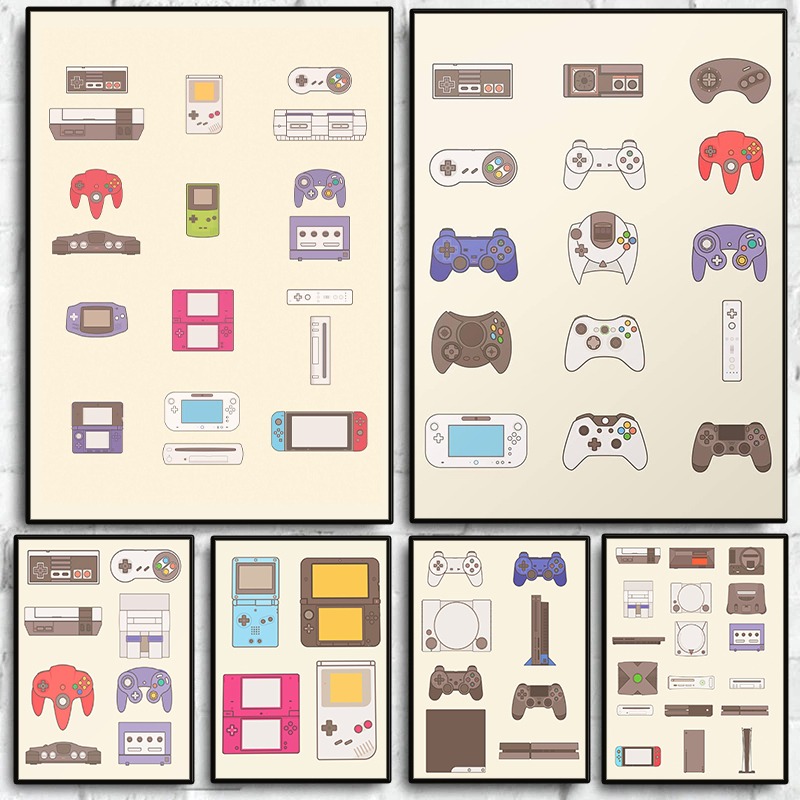 Gaming Console And - Pôster de Evolução de Videogames Portáteis