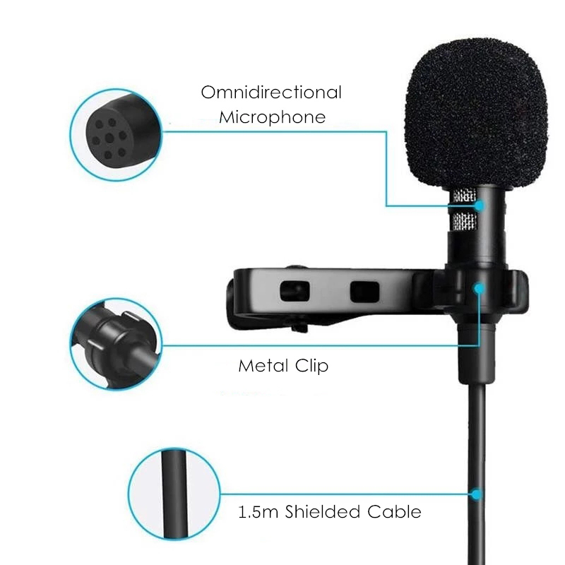 1.5m mini microfone de lapela  - Pc Gaming Handheld Console avaliação e preço